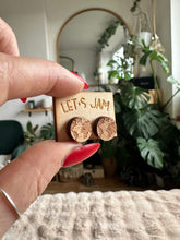 Load image into Gallery viewer, Wooden Stud Earrings - The World