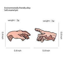 Load image into Gallery viewer, Pins / Badges - God & Adam’s Hands / The Creation of Adam by Michelangelo