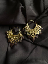 Load image into Gallery viewer, Handcrafted Earrings • Sculpted Wood Lotus
