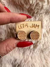 Load image into Gallery viewer, Wooden Stud Earrings - Chevron Zig Zag