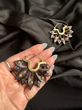 Load image into Gallery viewer, Handcrafted Earrings • Sculpted Wood Lotus