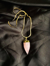 Load image into Gallery viewer, Rose Quartz Crystal Tower • Pendant Necklaces