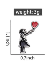 Load image into Gallery viewer, Pins / Badge - Banksy’s Girl with Heart Balloon