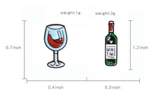 Load image into Gallery viewer, Pins / Badge - Wine Bottle & Glass