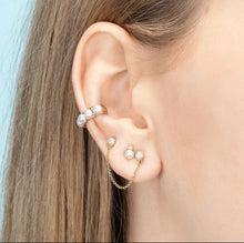 Load image into Gallery viewer, 925 Sterling Silver Earrings • Double Studs with Pearls