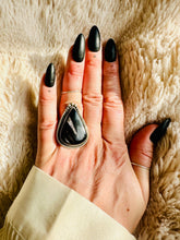 Load image into Gallery viewer, Handmade & Sterling Silver Rings Collection - Silver Sheen Black Obsidian