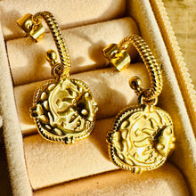 Load image into Gallery viewer, Moon & Sun Reversible • 18k Gold Plated / Stainless Steel Earrings