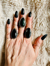 Load image into Gallery viewer, Handmade & Sterling Silver Rings Collection - Black Cat’s Eye Scapolite