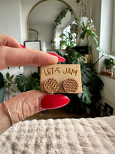 Load image into Gallery viewer, Wooden Stud Earrings - Chevron Zig Zag