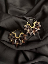 Load image into Gallery viewer, Handcrafted Earrings • Sculpted Wood Lotus