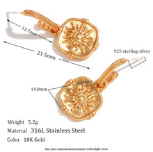 Load image into Gallery viewer, Moon & Sun Reversible • 18k Gold Plated / Stainless Steel Earrings