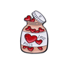 Load image into Gallery viewer, Pins / Badge - Love & Happy Pills Bottle