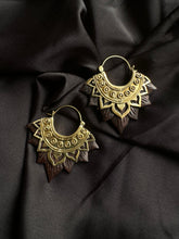 Load image into Gallery viewer, Handcrafted Earrings • Sculpted Wood Lotus