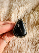 Load image into Gallery viewer, Handmade & Sterling Silver Rings Collection - Silver Sheen Black Obsidian