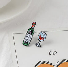 Load image into Gallery viewer, Pins / Badge - Wine Bottle & Glass