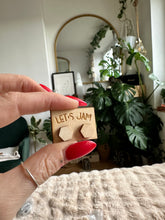 Load image into Gallery viewer, Wooden Stud Earrings - Wooden Hexagon