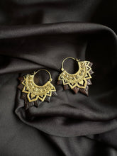Load image into Gallery viewer, Handcrafted Earrings • Sculpted Wood Lotus