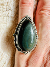Load image into Gallery viewer, Handmade & Sterling Silver Rings Collection - Black Cat’s Eye Scapolite