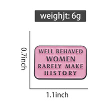 Load image into Gallery viewer, Pins / Badge - Well Behaved Women Rarely Make History