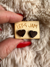 Load image into Gallery viewer, Wooden Stud Earrings - Wooden Heart