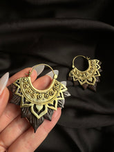 Load image into Gallery viewer, Handcrafted Earrings • Sculpted Wood Lotus