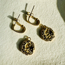 Load image into Gallery viewer, Moon & Sun Reversible • 18k Gold Plated / Stainless Steel Earrings