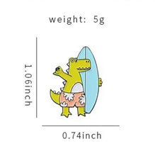 Load image into Gallery viewer, Pins / Badge - Surfing Bear & Crocodile