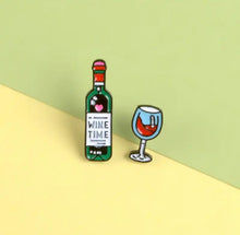 Load image into Gallery viewer, Pins / Badge - Wine Bottle & Glass