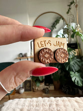 Load image into Gallery viewer, Wooden Stud Earrings - Aztec