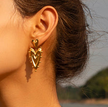 Load image into Gallery viewer, Drop Heart • Stainless Steel Earrings