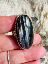 Load and play video in Gallery viewer, Handmade & Sterling Silver Rings Collection - Silver Sheen Black Obsidian