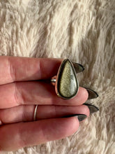 Load and play video in Gallery viewer, Handmade & Sterling Silver Rings Collection - Gold Sheen Black Obsidian
