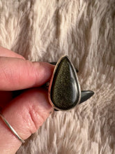 Load and play video in Gallery viewer, Handmade & Sterling Silver Rings Collection - Gold Sheen Black Obsidian
