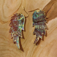 Load and play video in Gallery viewer, Angel Wings • Abalone Earrings • Hand Carved