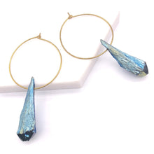 Load image into Gallery viewer, Earrings Lilly • Real Raw Rock Quartz / Healing Jewellery