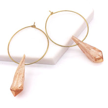 Load image into Gallery viewer, Earrings Lilly • Real Raw Rock Quartz / Healing Jewellery