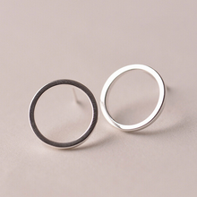 Load image into Gallery viewer, Stud Earrings • Sterling Silver • Hollow Circle