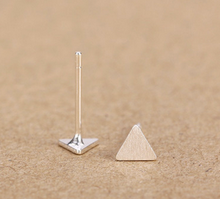 Load image into Gallery viewer, Stud Earrings • Sterling Silver • Triangle