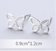 Load image into Gallery viewer, Stud Earrings • Sterling Silver • Hollow Butterfly