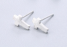 Load image into Gallery viewer, Stud Earrings • Sterling Silver • Cross
