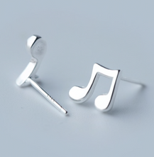Load image into Gallery viewer, Stud Earrings • Sterling Silver • Music