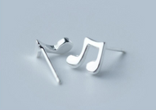 Load image into Gallery viewer, Stud Earrings • Sterling Silver • Music