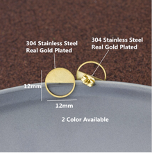 Load image into Gallery viewer, Stud Earrings • Minimal • Half Circle