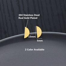 Load image into Gallery viewer, Stud Earrings • Minimal • Half Moon