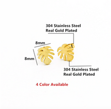 Load image into Gallery viewer, Stud Earrings • Minimal • Palm Leaf