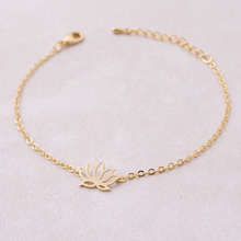 Load image into Gallery viewer, Charm Bracelet • Lotus Flower