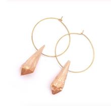 Load image into Gallery viewer, Earrings Lilly • Real Raw Rock Quartz / Healing Jewellery