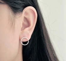 Load image into Gallery viewer, Stud Earrings • Sterling Silver • Hollow Circle