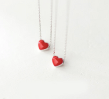 Load image into Gallery viewer, Real Silver Red Heart Necklace