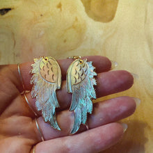 Load and play video in Gallery viewer, Angel Wings • Silver Mother of Pearl Earrings • Hand Carved